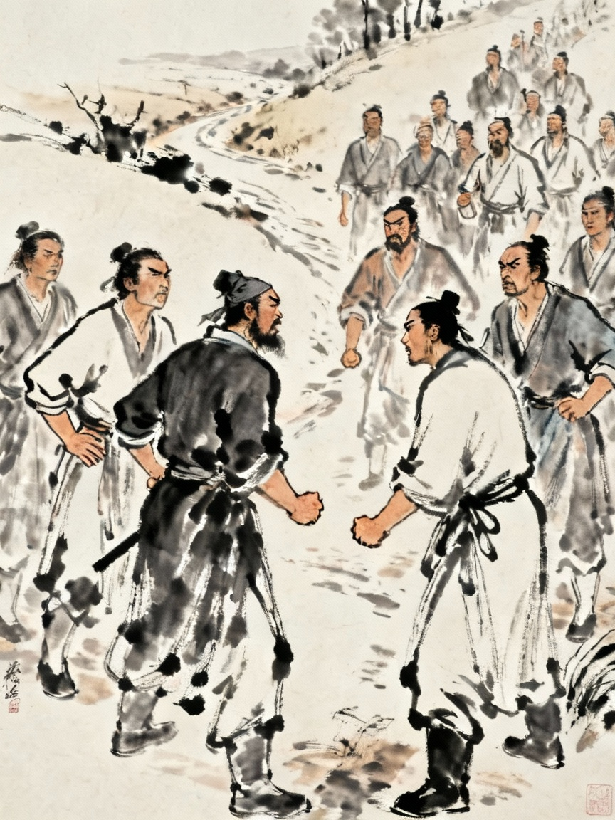 矛盾激化连环画场景