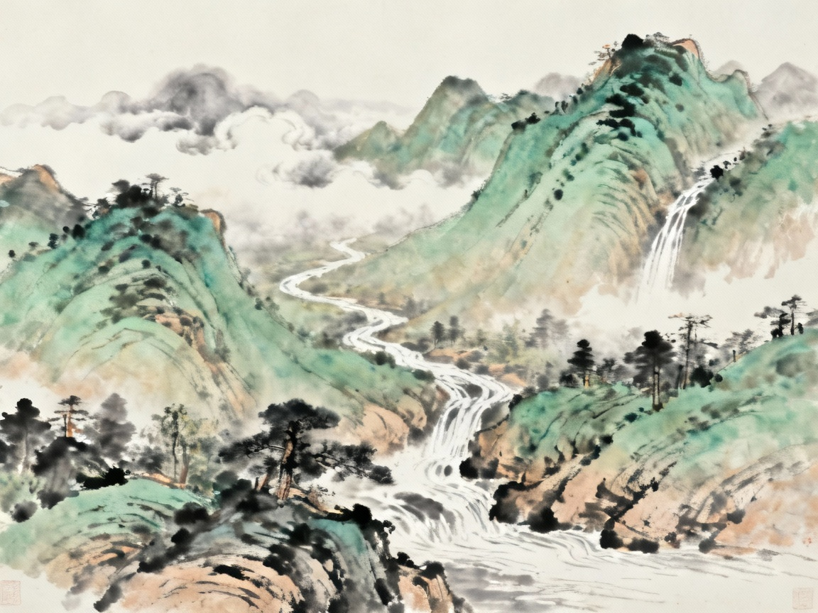 高山流水意境图