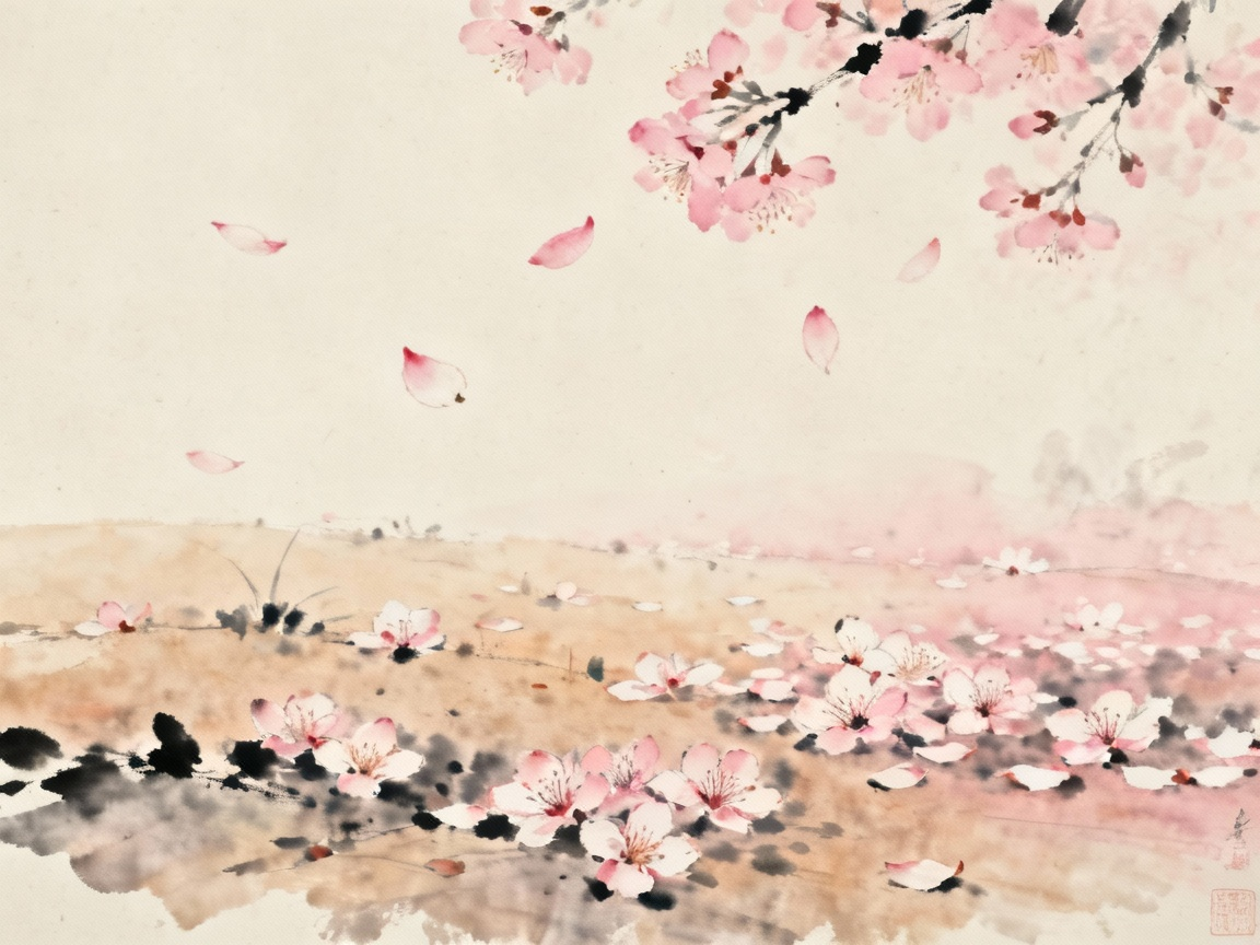 落红不是无情物，春天落花满地的唯美场景