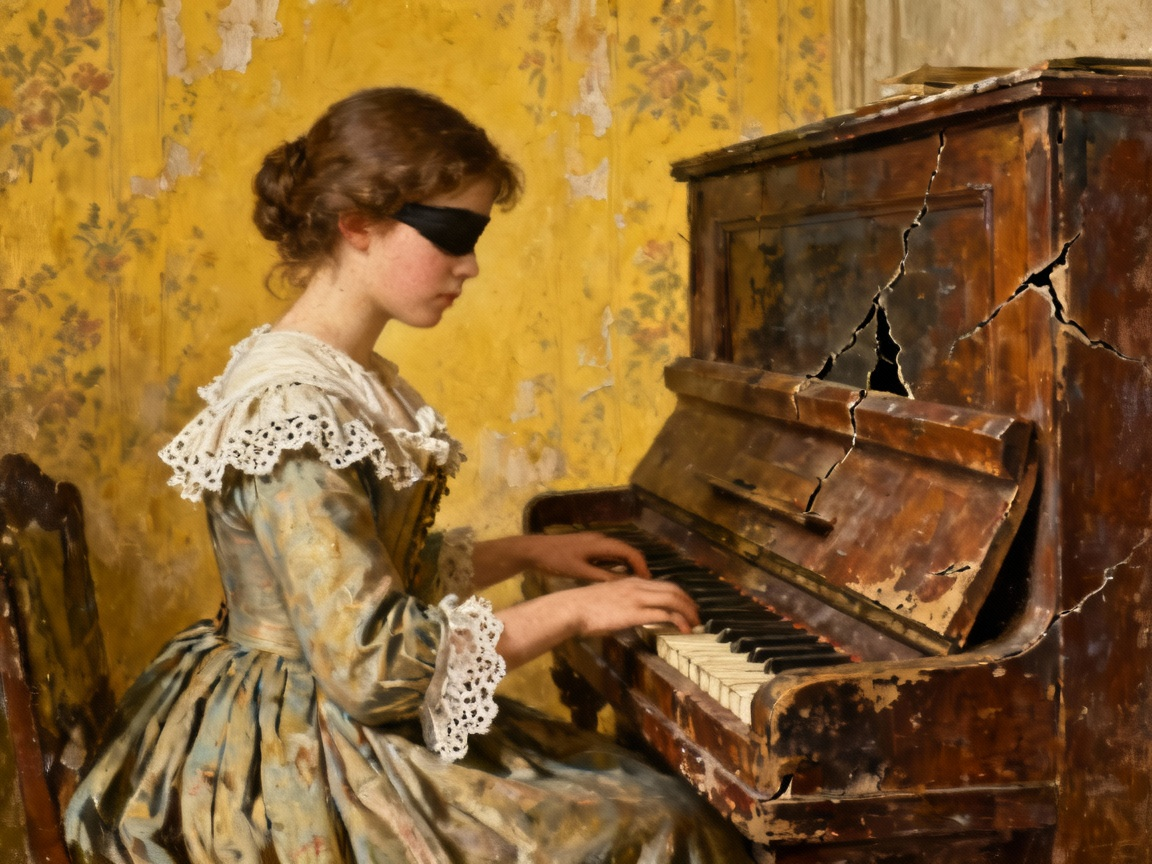 盲姑娘弹奏钢琴