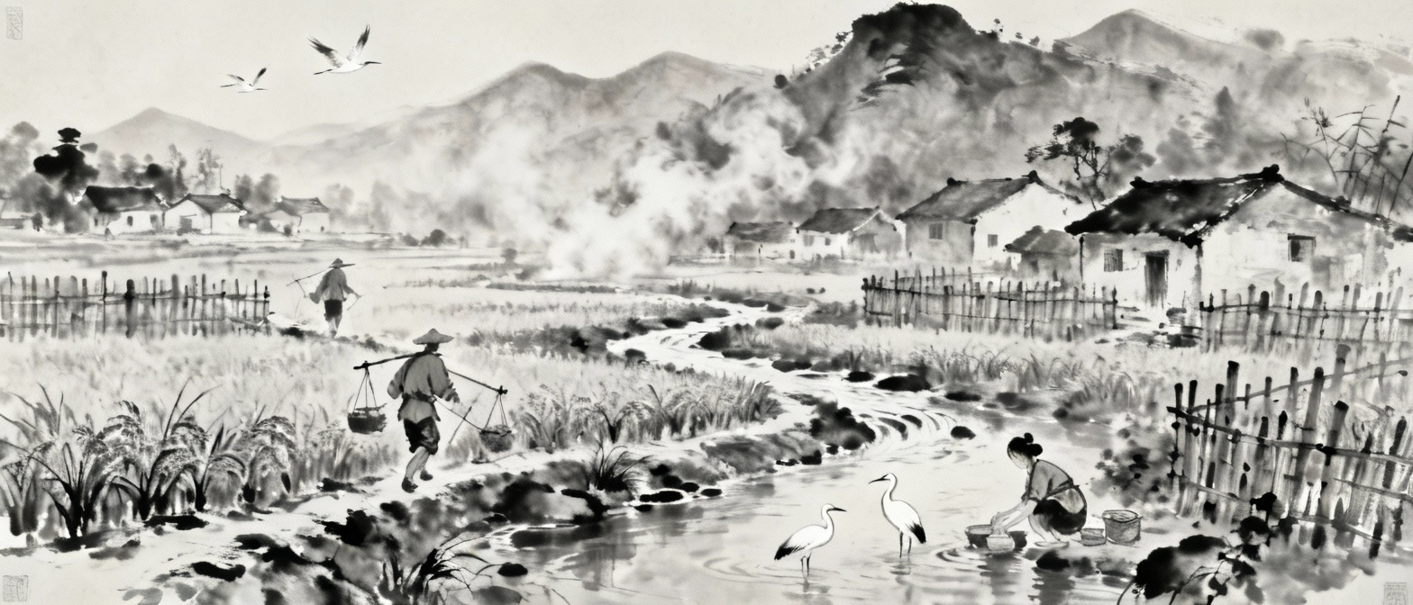 古代农村田园风光