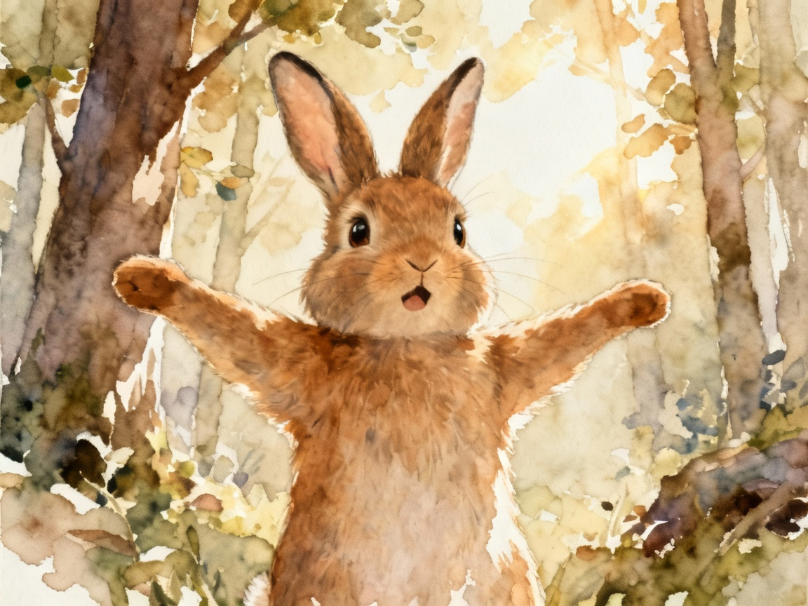 小兔子张开双臂