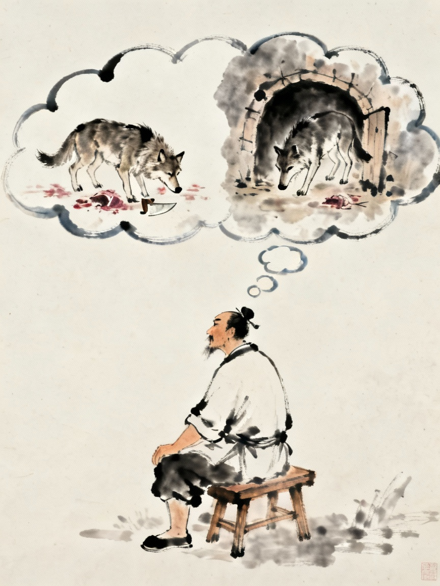 屠户思考云回想两狼被杀经过
