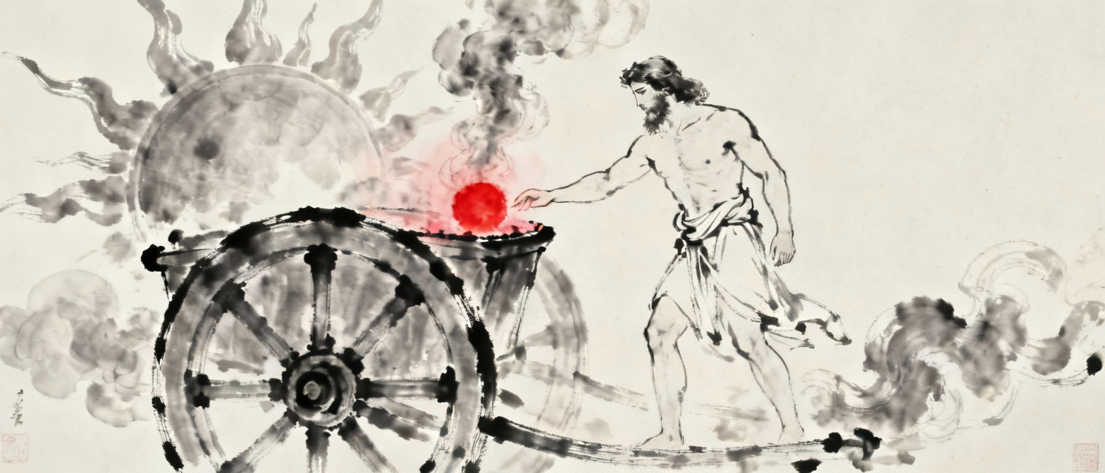 普罗米修斯从太阳车轮上取火种