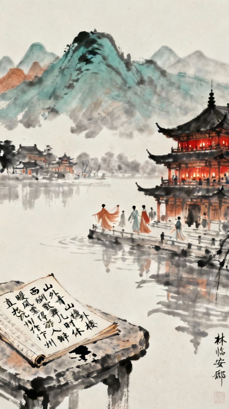 《题临安邸》全诗意境图