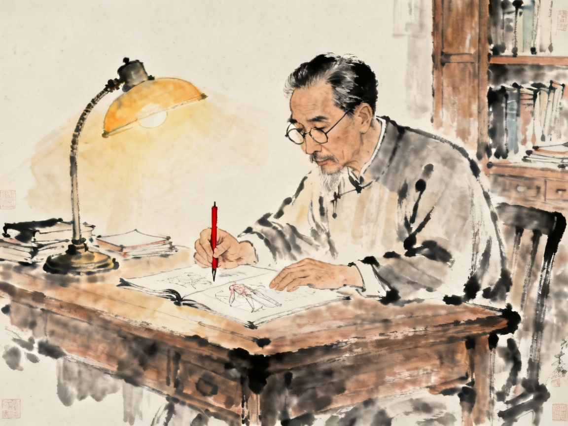 藤野先生修改讲义的细节场景