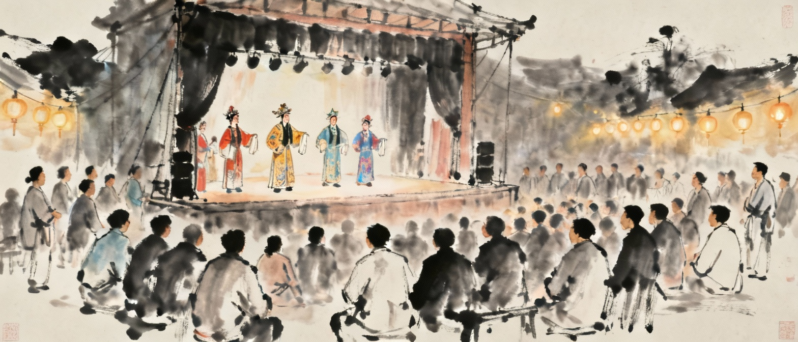 热闹的社戏舞台