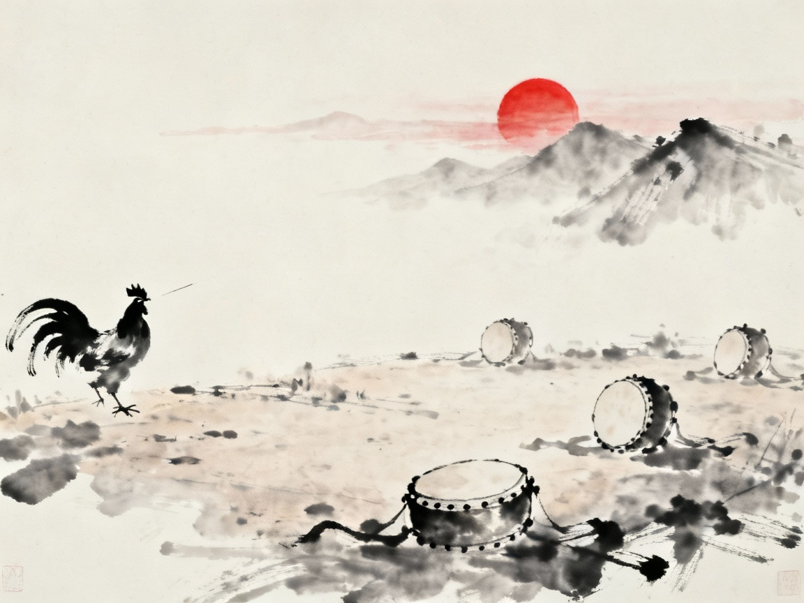 安塞腰鼓表演结束后的寂静