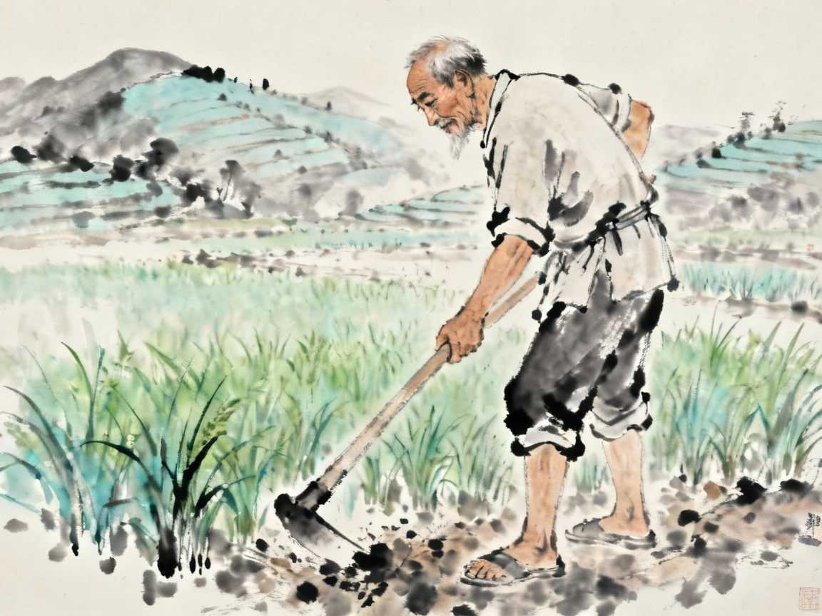 父亲在田间劳作