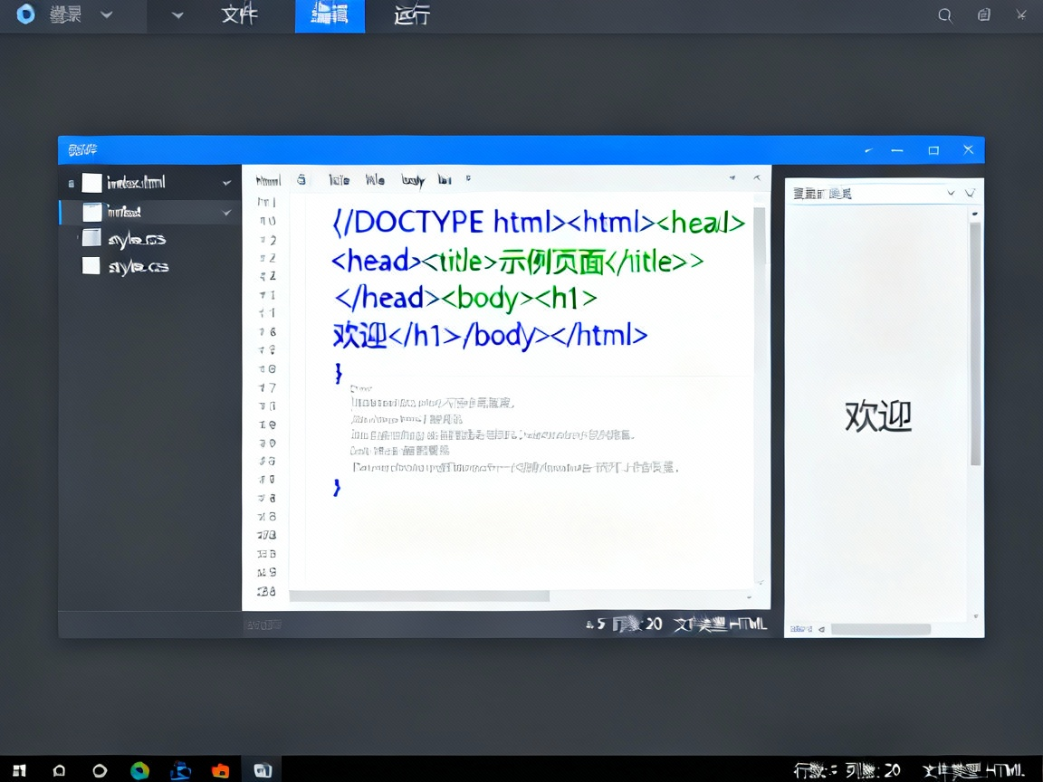 HTML标签代码编辑器界面