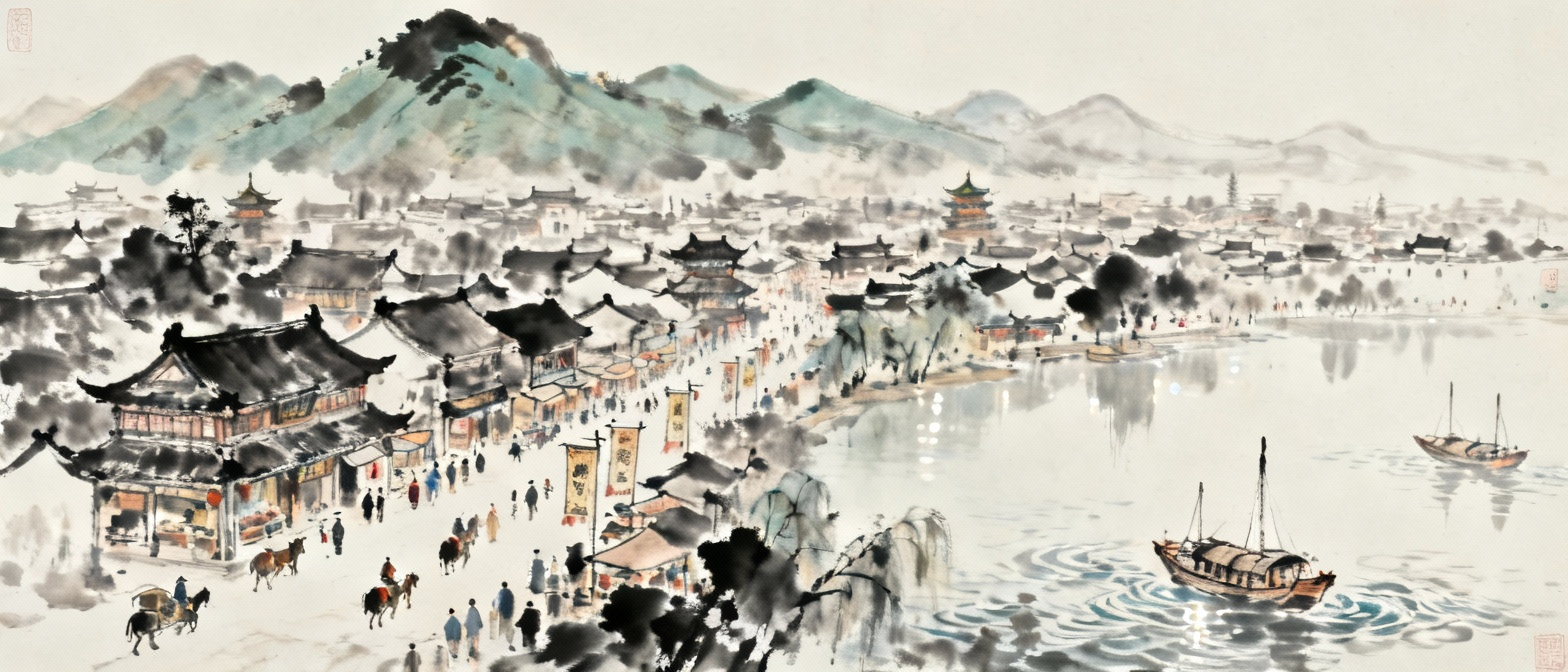 南宋临安城山外青山楼外楼的繁华景象