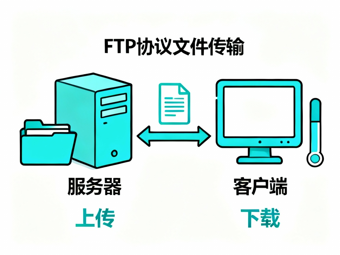 FTP协议文件传输示意图