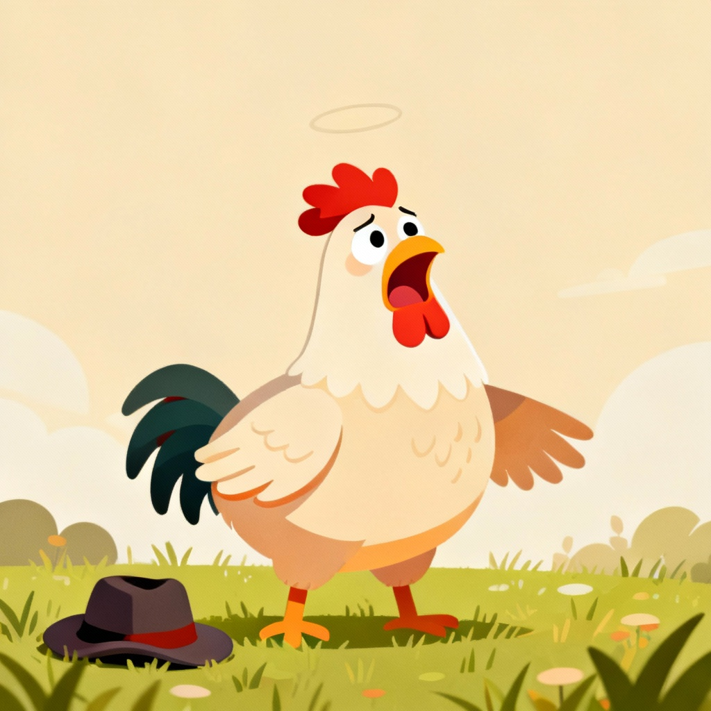 丢帽子的大公鸡