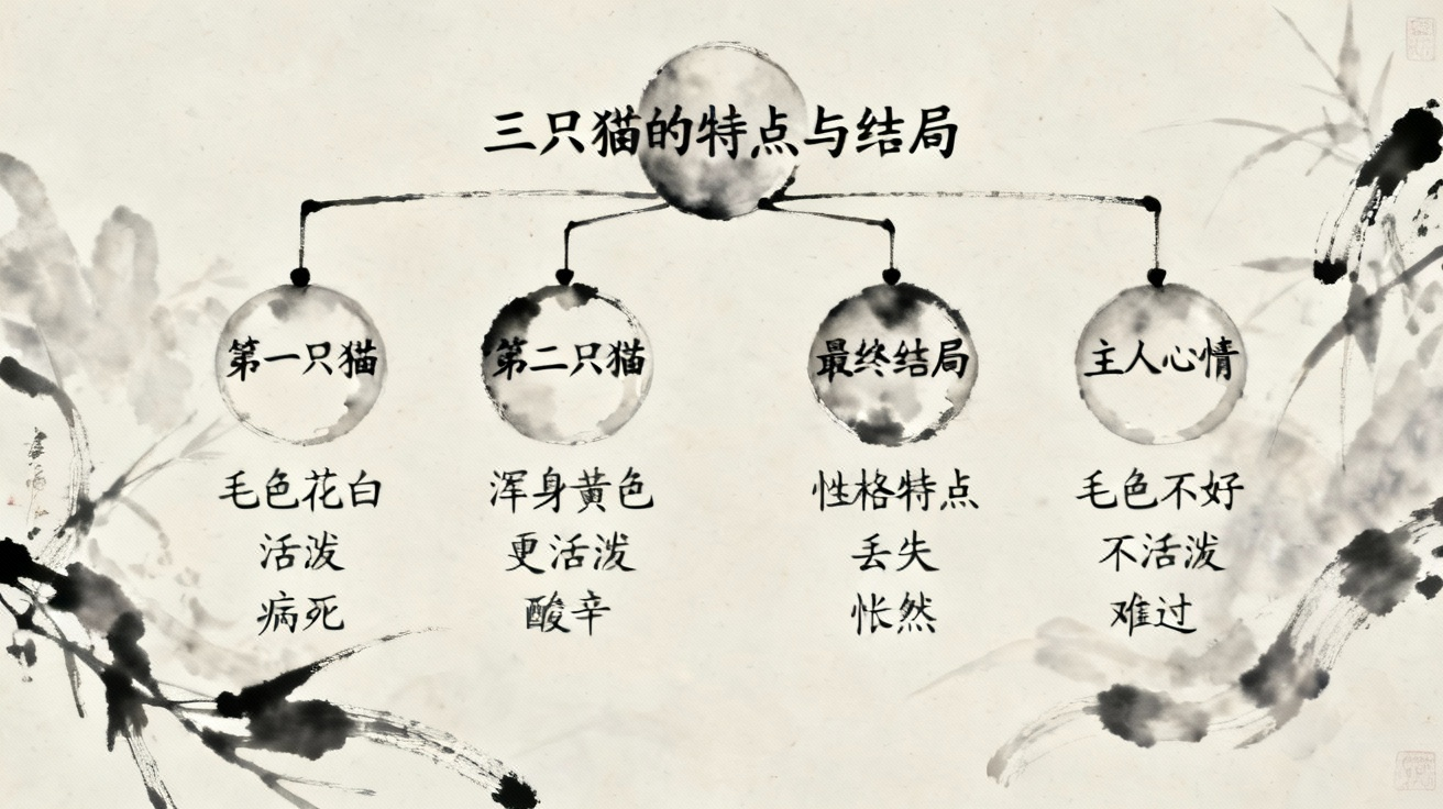 三只猫特点思维导图