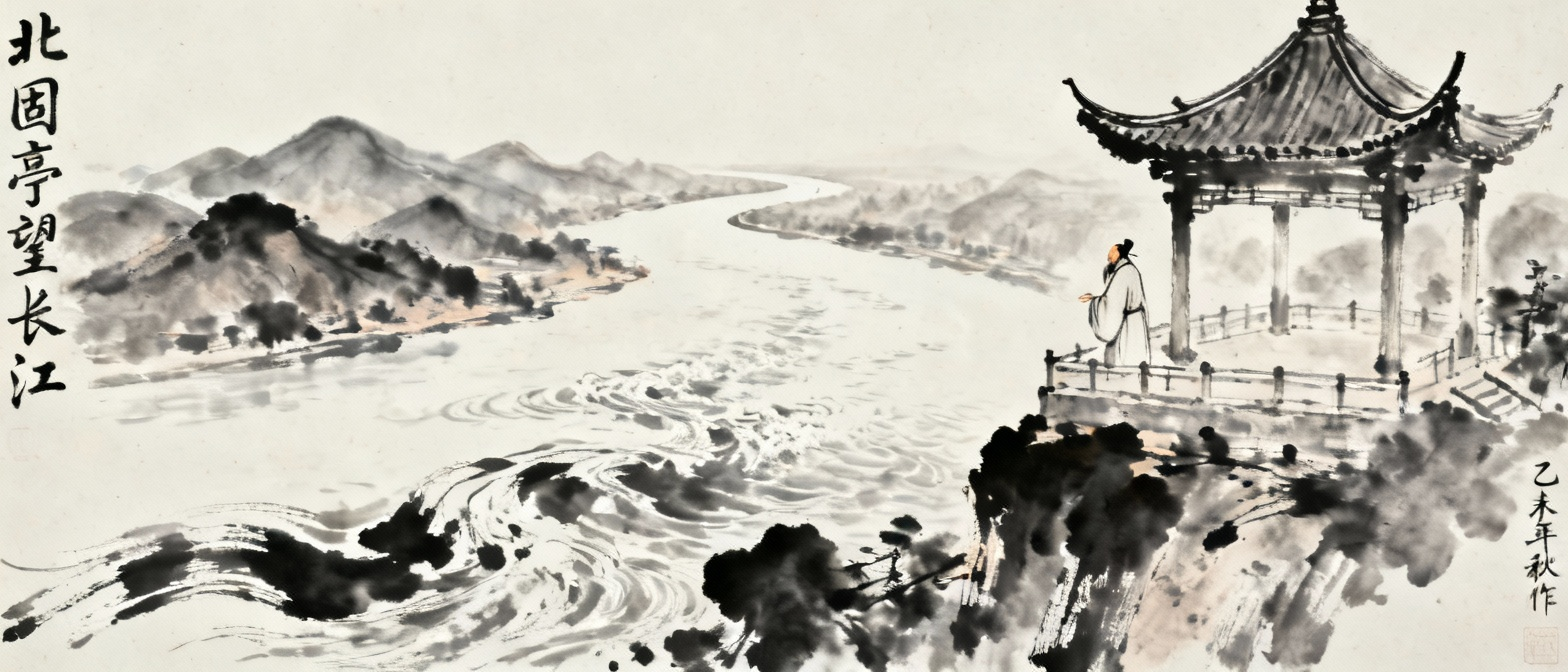 北固亭登高远眺长江的壮丽景色