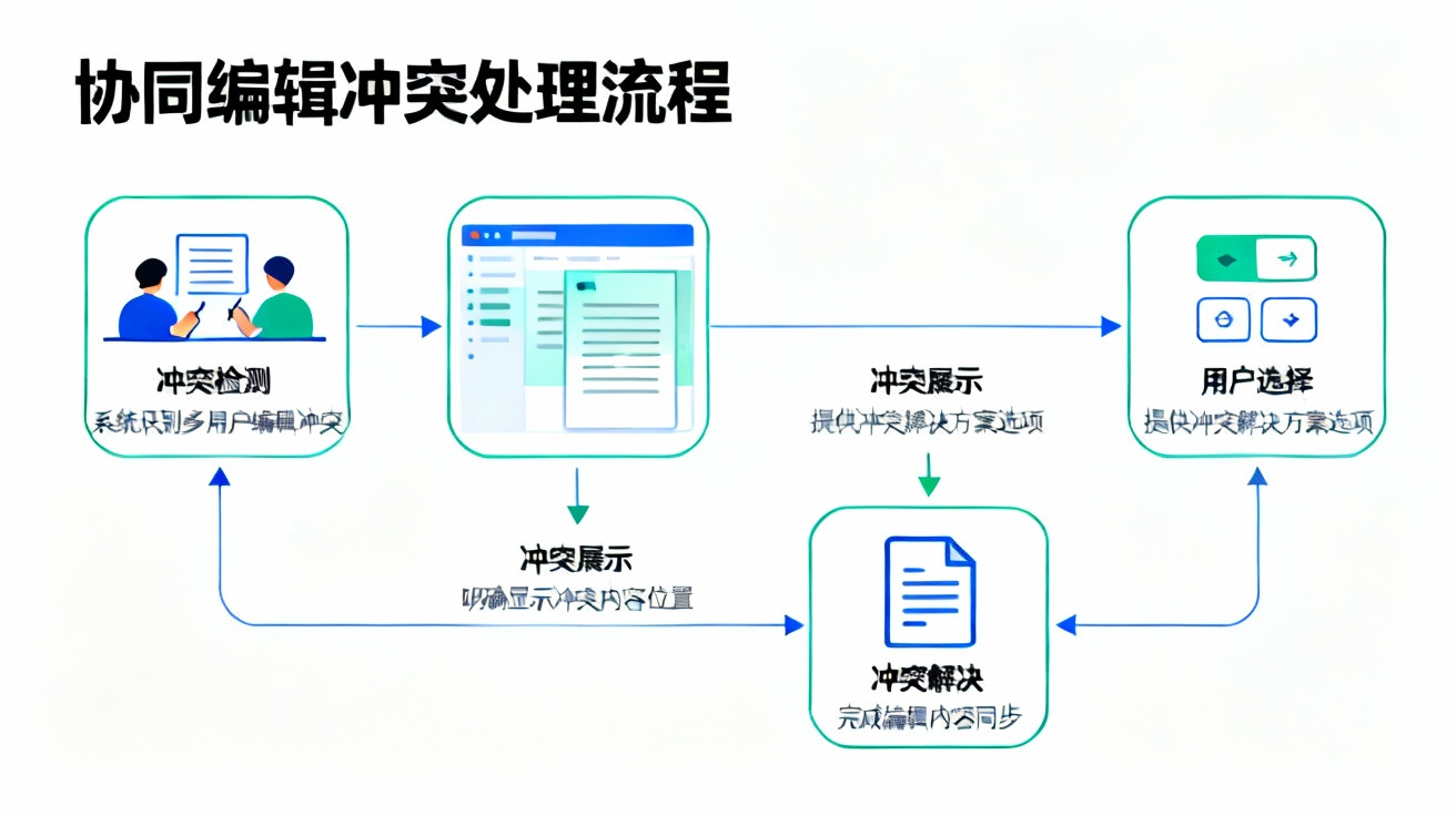协同编辑冲突处理示意图