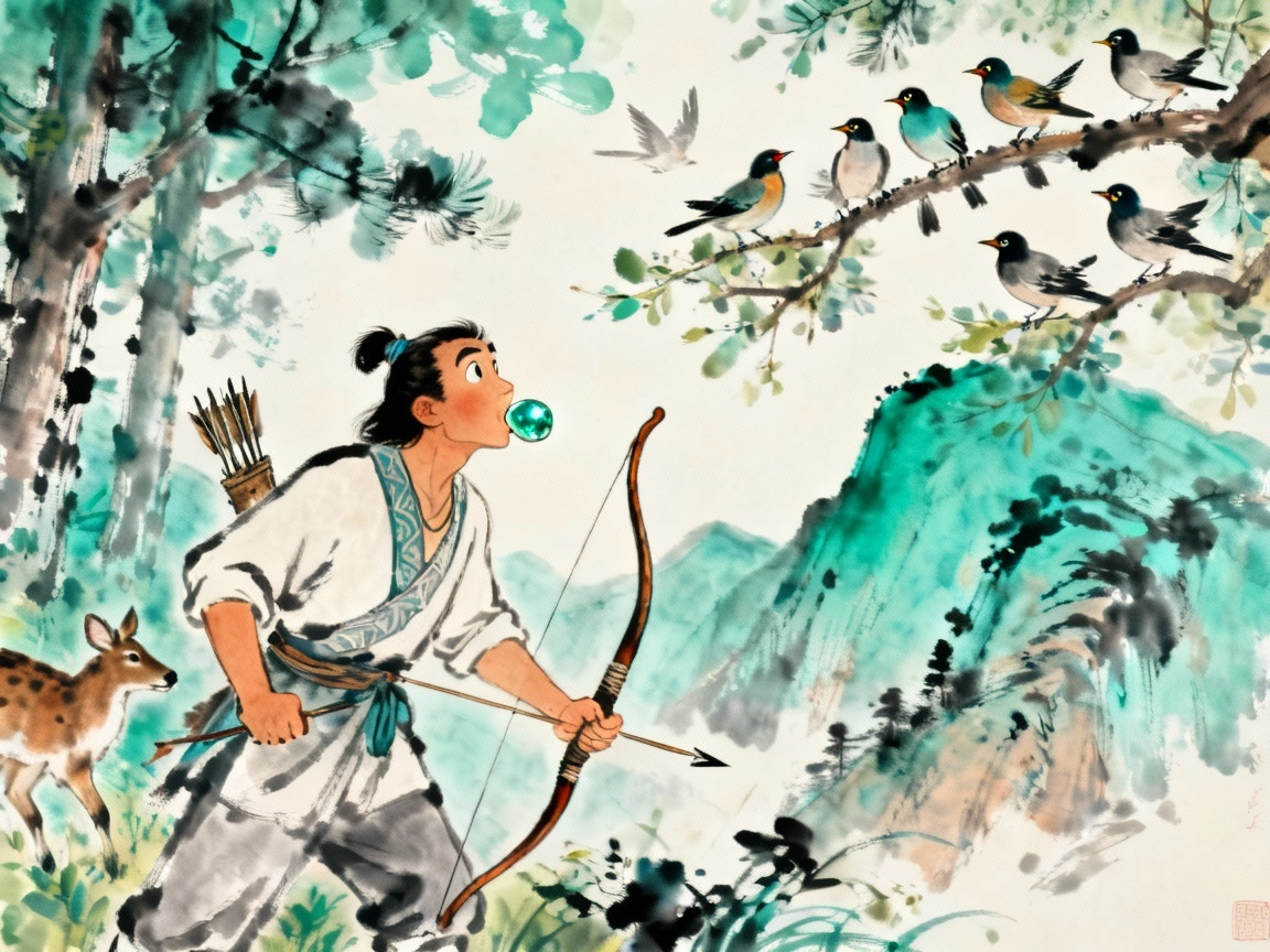 海力布听鸟儿说话