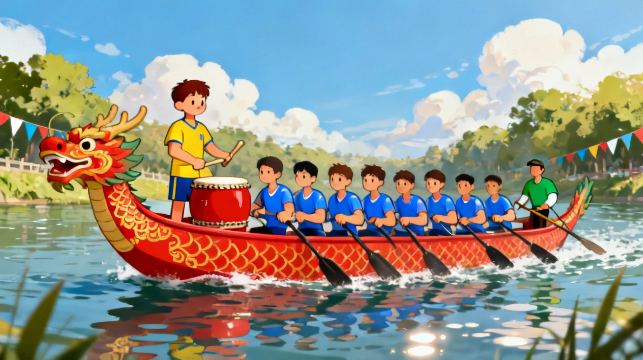 龙舟赛场景