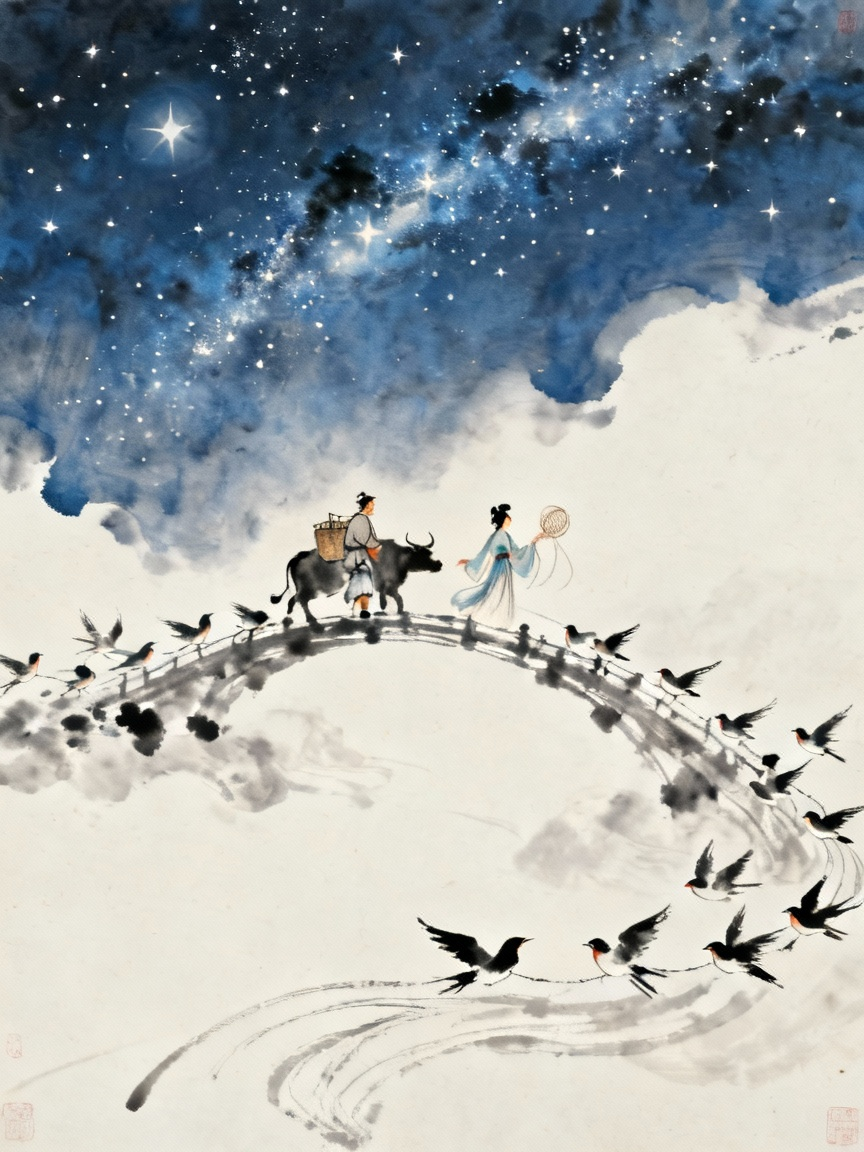 七夕今宵看碧霄