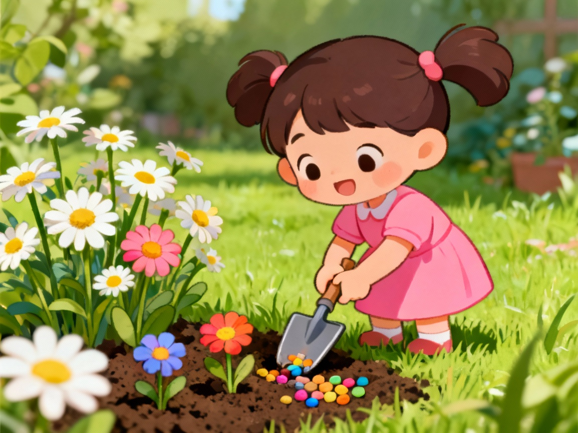 Girl planting