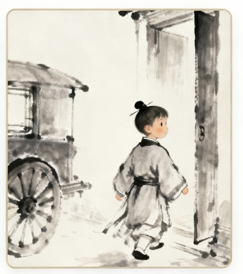 七岁的元方头也不回地走进门内