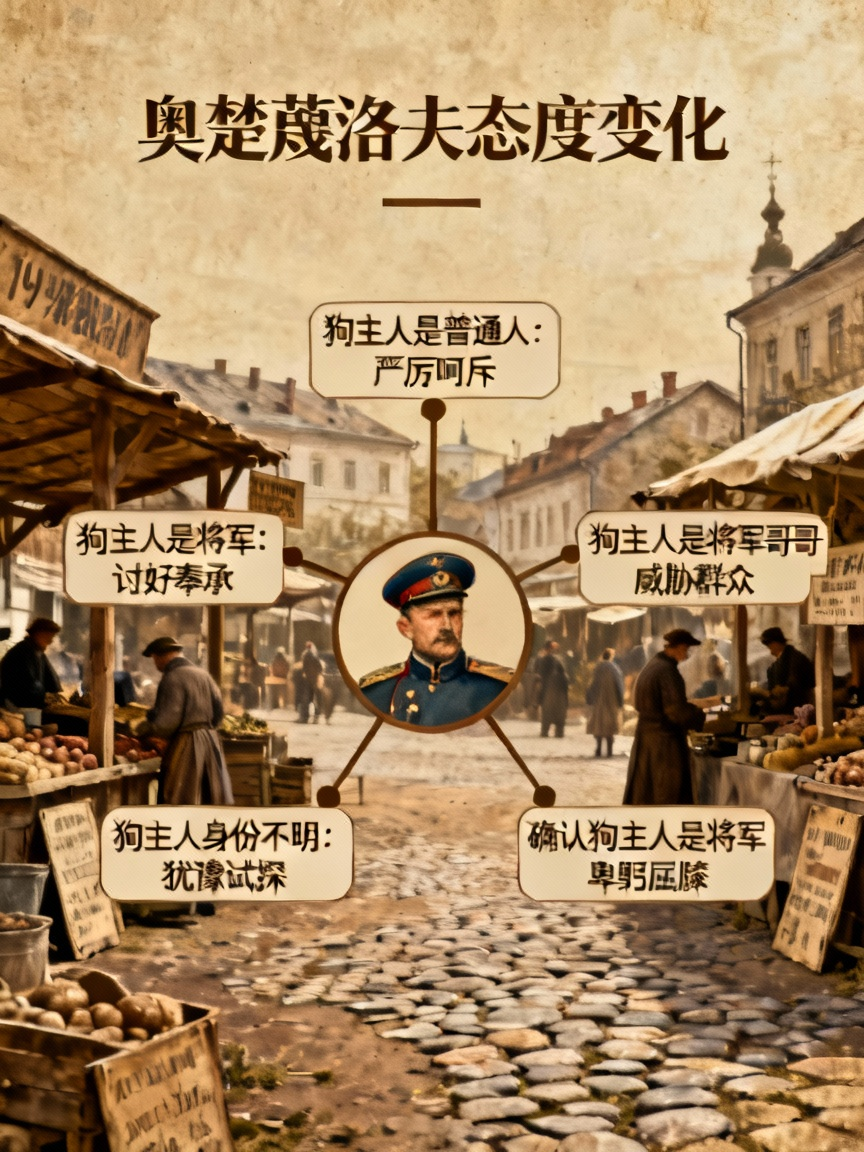 奥楚蔑洛夫态度变化思维导图