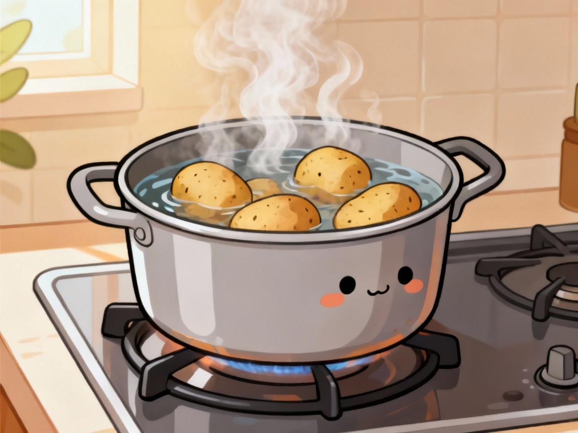 Boiling potatoes