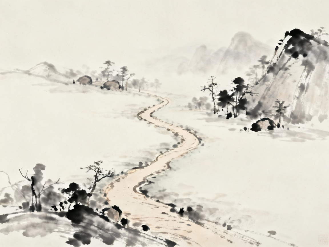 希望之路的象征画面，地上小径延伸远方