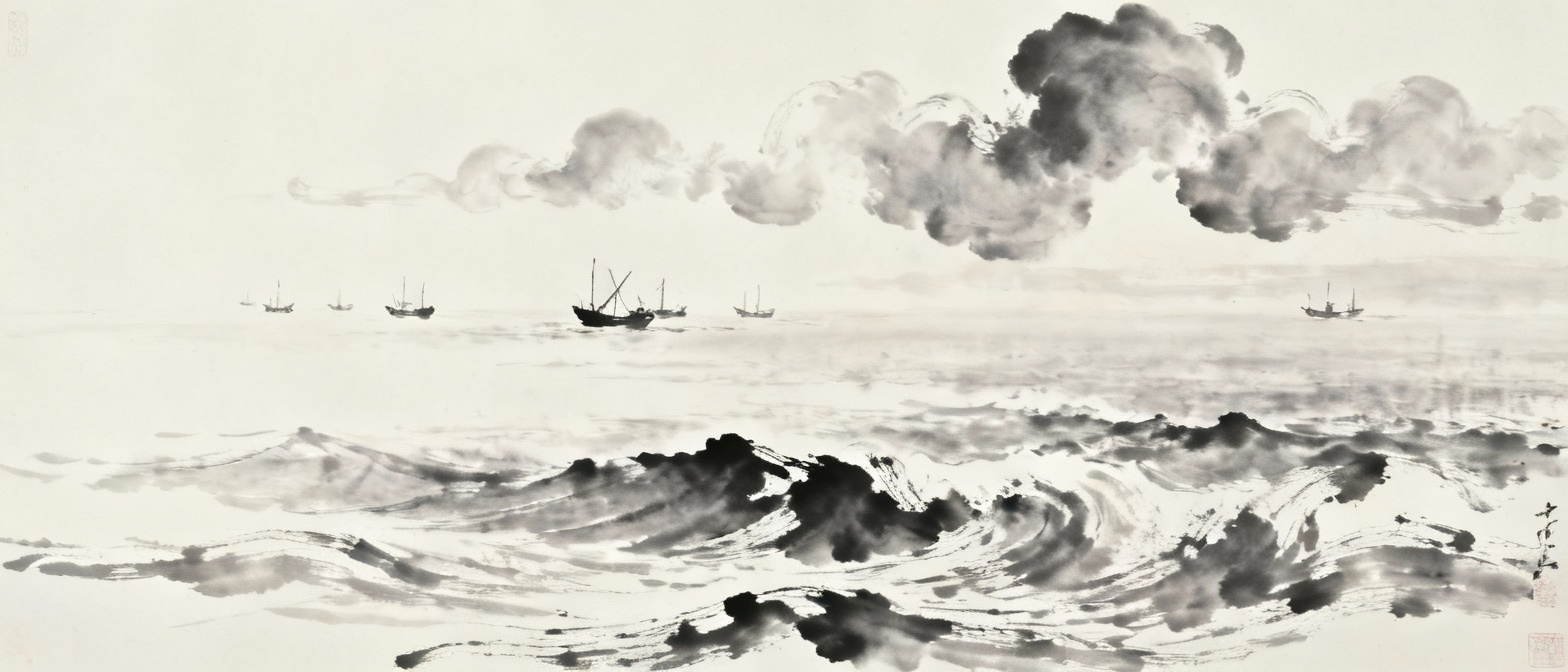 天接云涛意境图