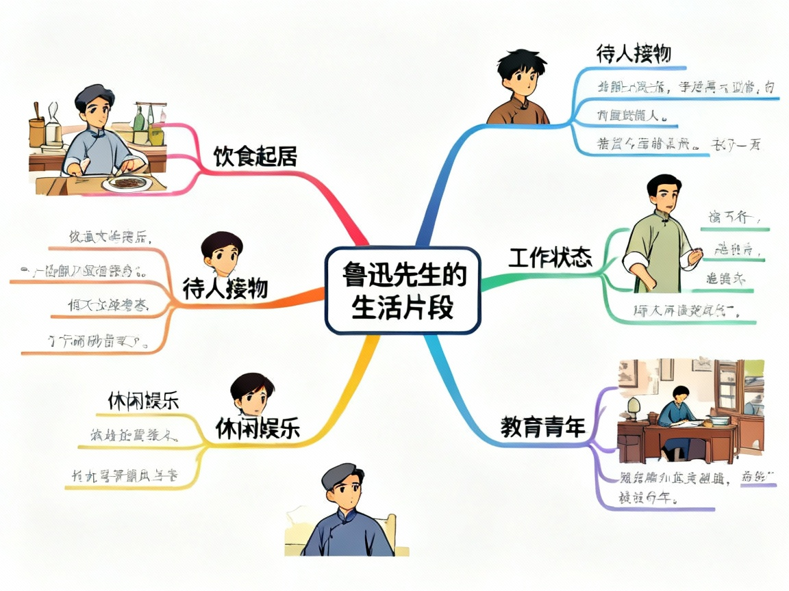 鲁迅先生生活片段思维导图