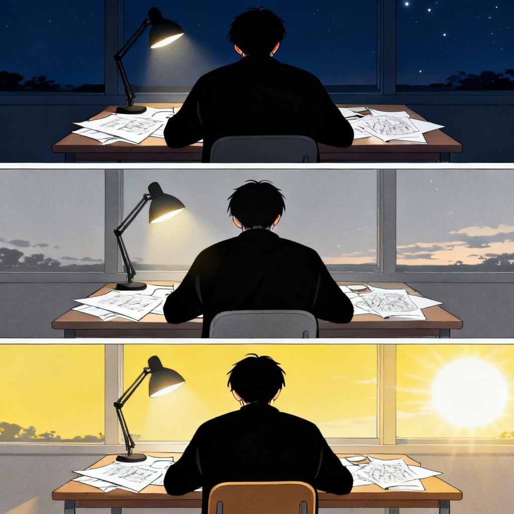 三次工作背影描写