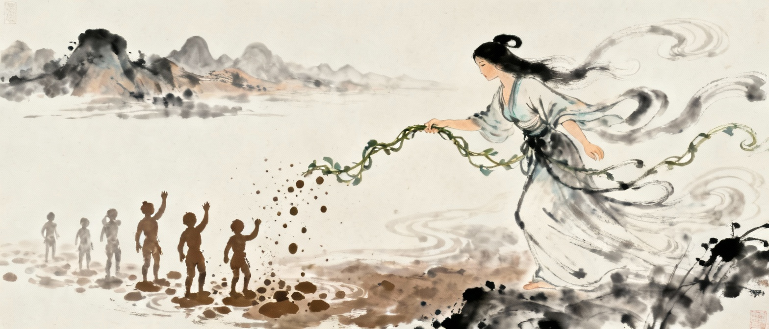 女娲用藤条造人