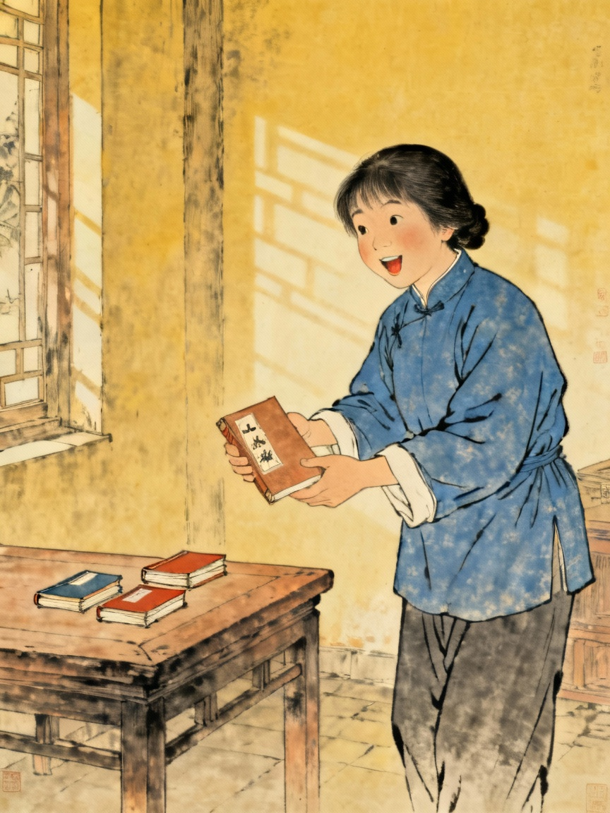 阿长为'我'买来《山海经》的场景