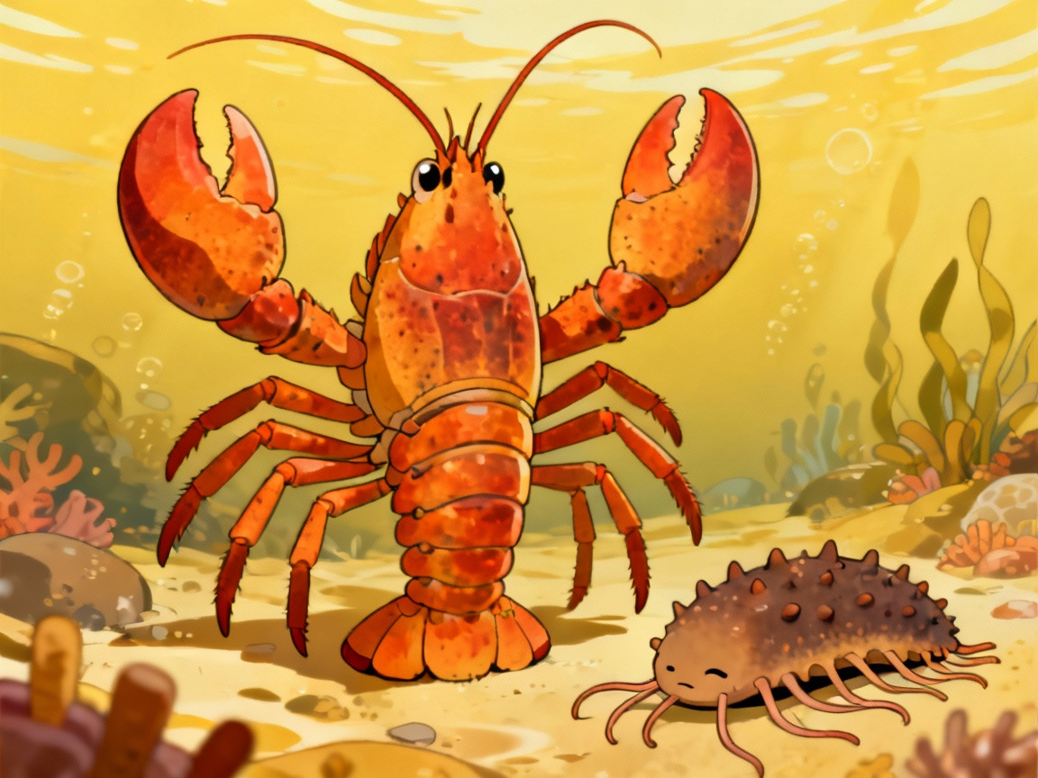 海底大龙虾和海参