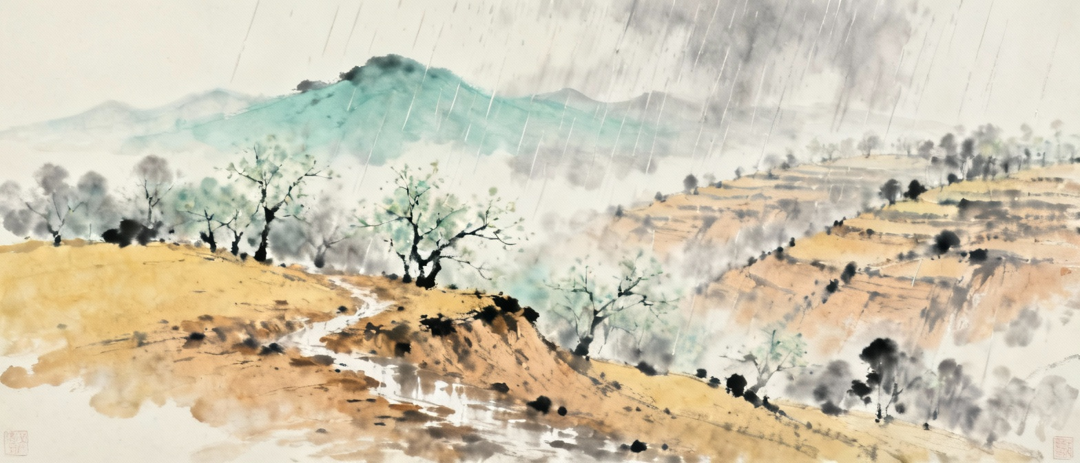 黄土高原春雨绵绵