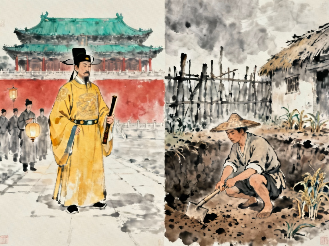 状元宰相与地底下民众的对比