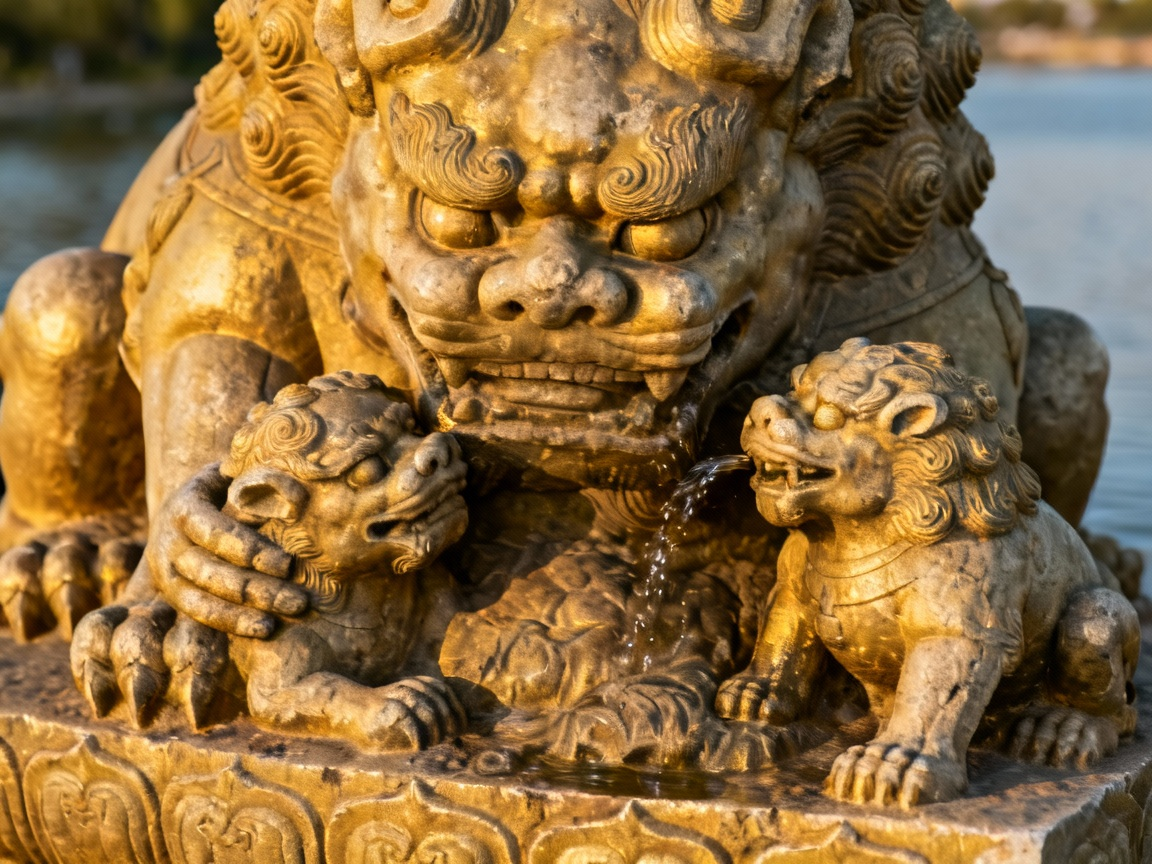 卢沟桥石狮子特写