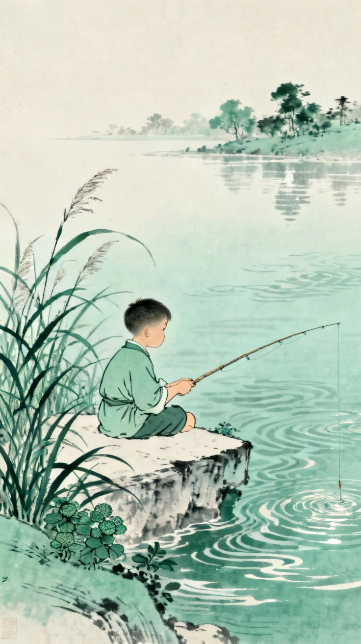 侧坐莓台草映身