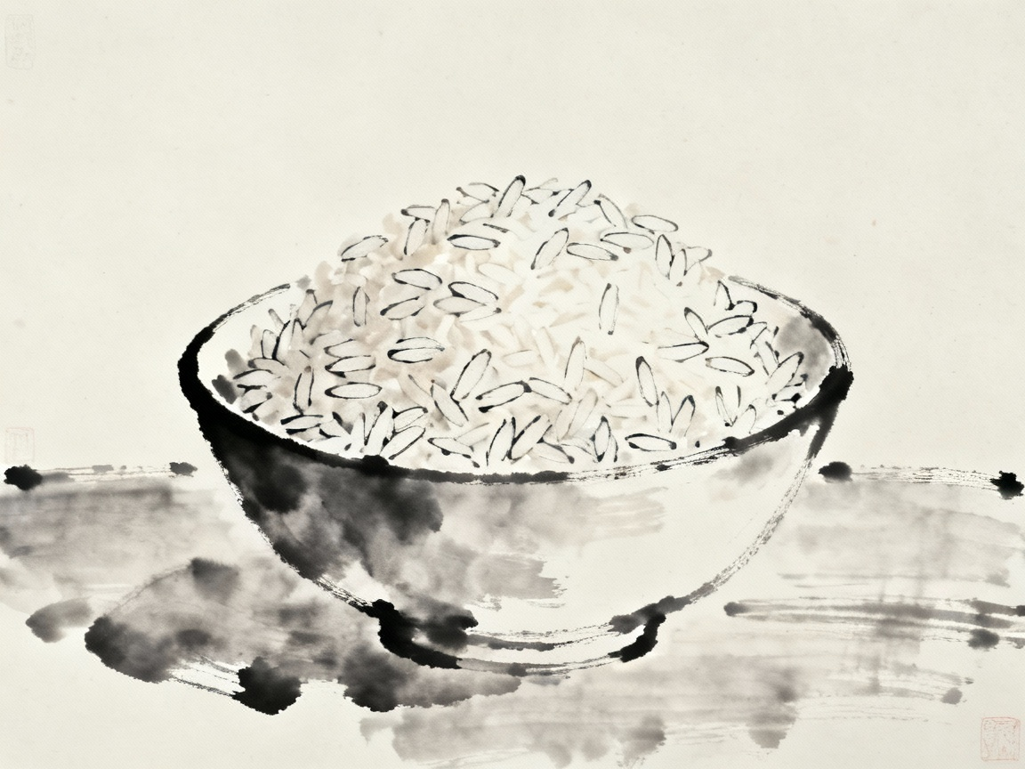 餐桌上的米饭，颗颗分明