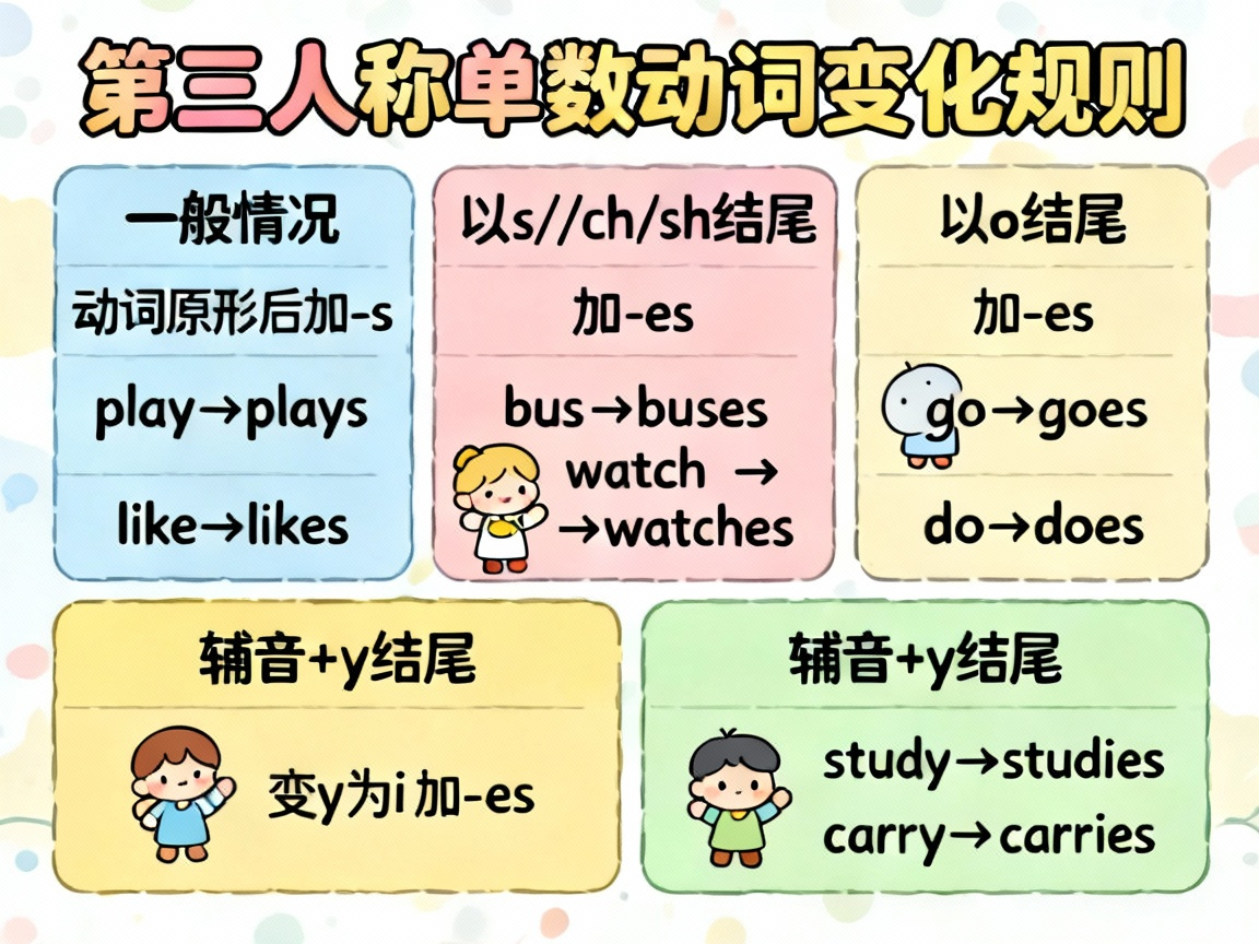 第三人称单数变化规则