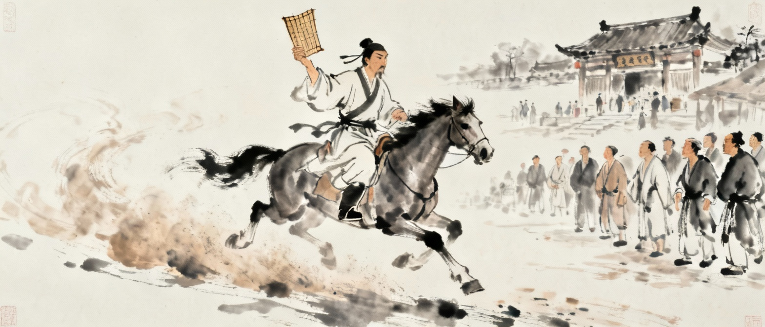 古代人们传播消息的场景