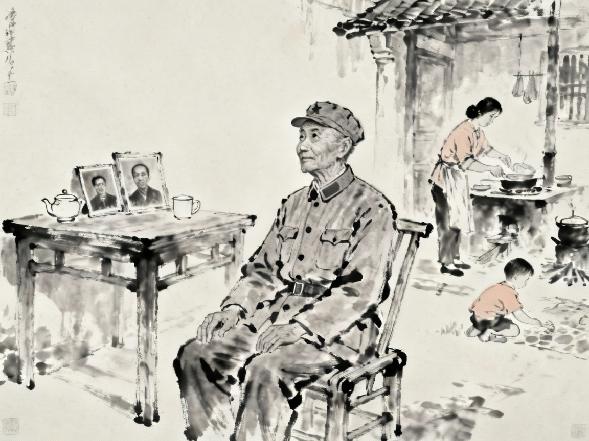 老兵回忆往昔家庭温馨场景