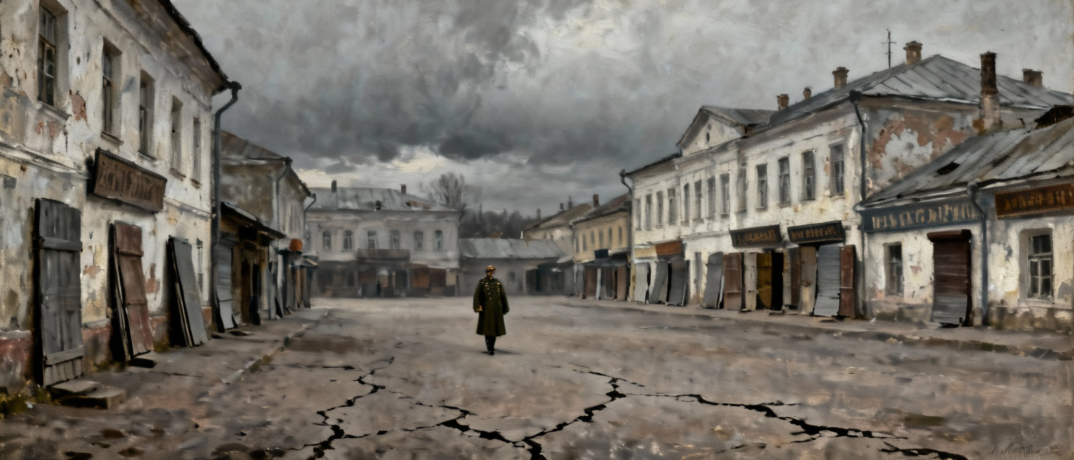 空旷沉闷的市场广场环境