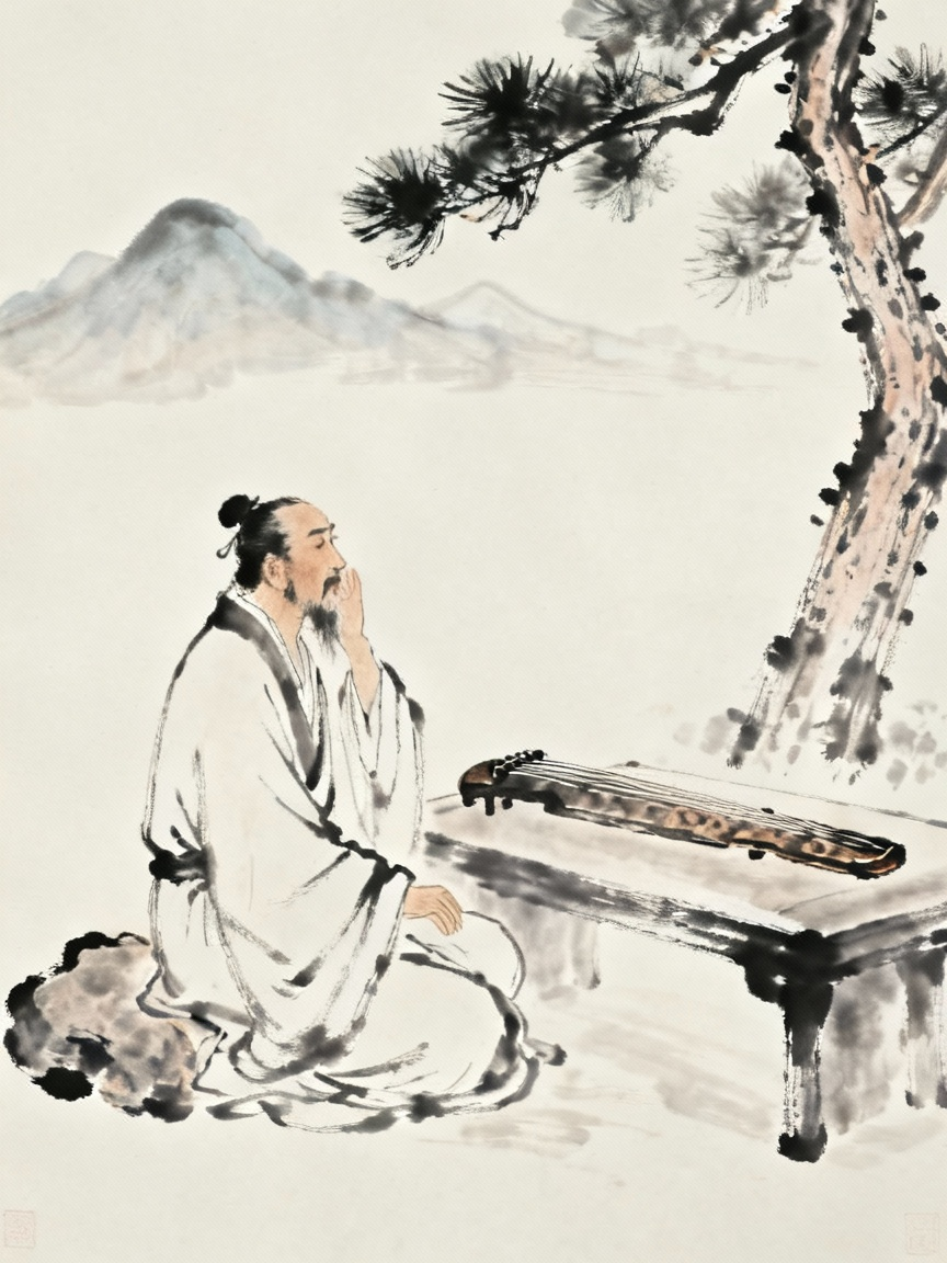 钟子期听琴图