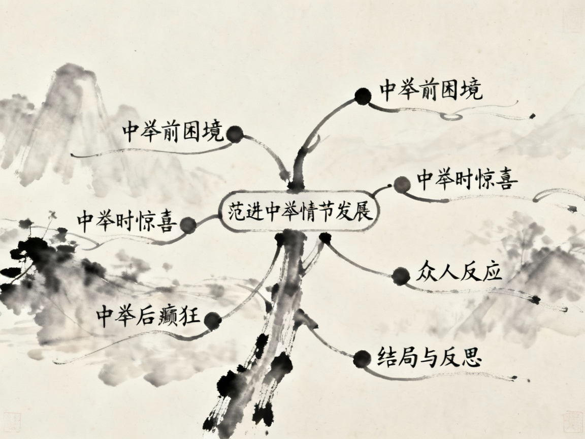 范进中举情节发展思维导图