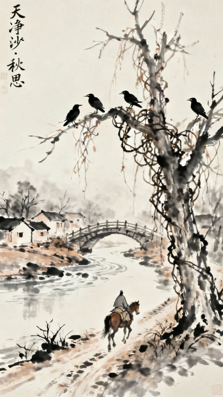 《天净沙·秋思》整体意境的秋日萧瑟景象