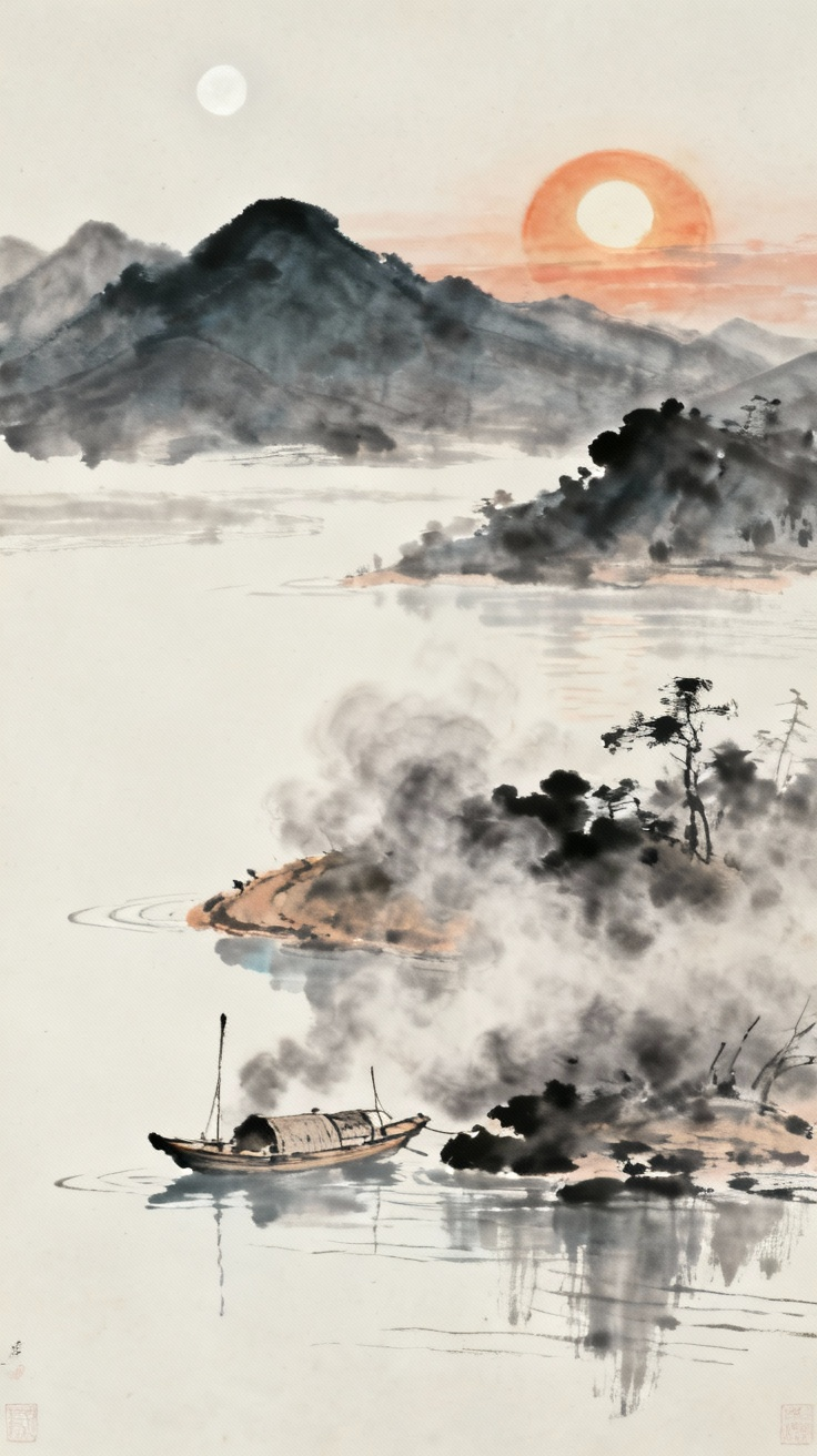 宿建德江意境图