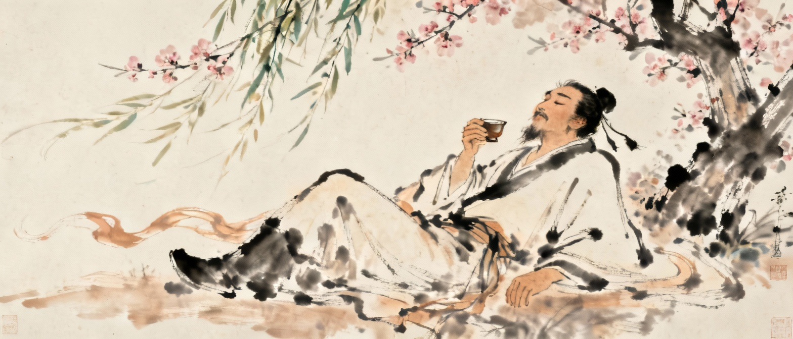 暖风中游人沉醉享乐的场景