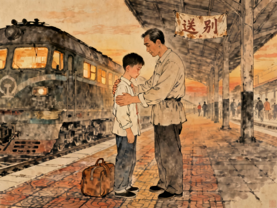 怀旧的黄昏场景