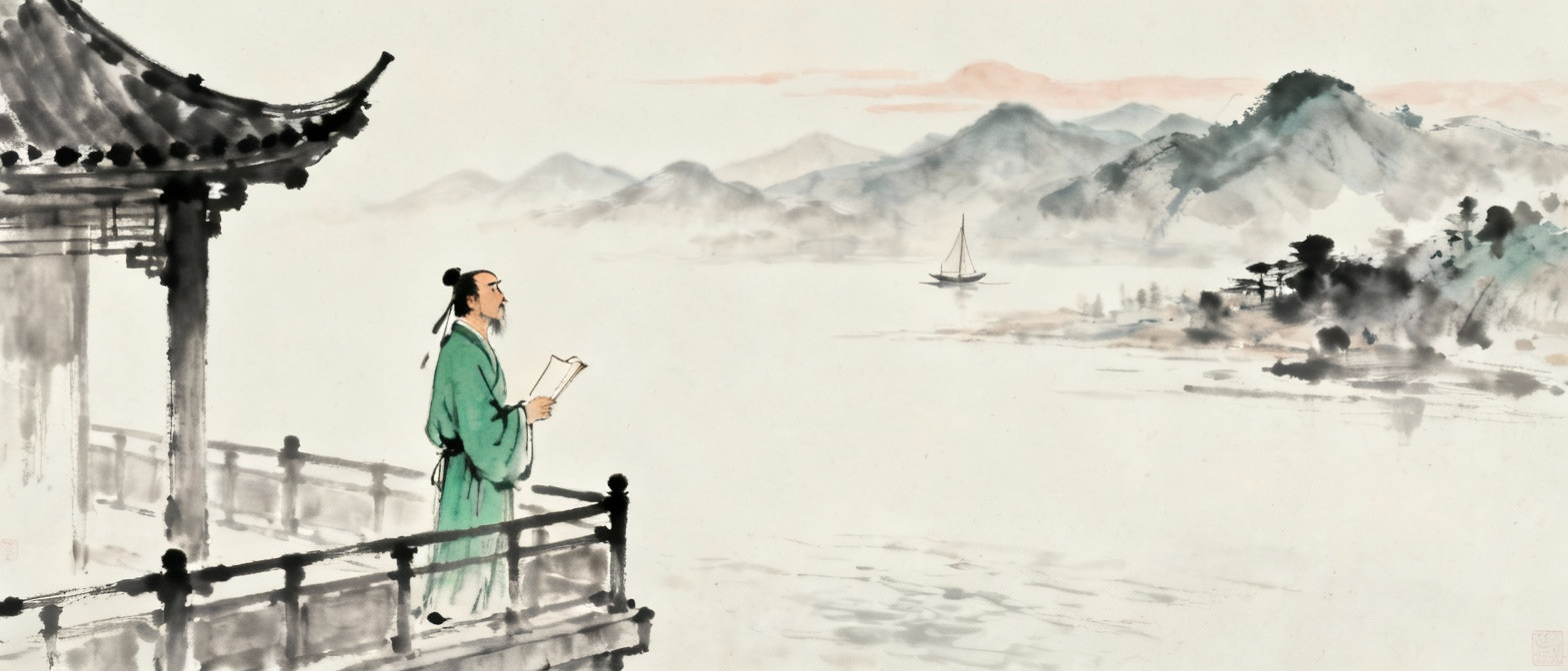 古代文人登楼远眺，忧国忧民的情怀